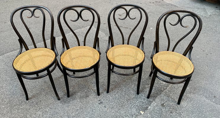 Antique Heart Dining Chairs by Michael Thonet for Gebrüder Thonet Vienna GmbH, Set of 4-NUO-786426