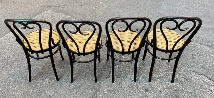 Antique Heart Dining Chairs by Michael Thonet for Gebrüder Thonet Vienna GmbH, Set of 4-NUO-786426