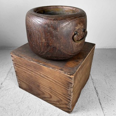 Antique Hibachi with Wooden Box, Japan, 1920s, Set of 2-DWL-1802982