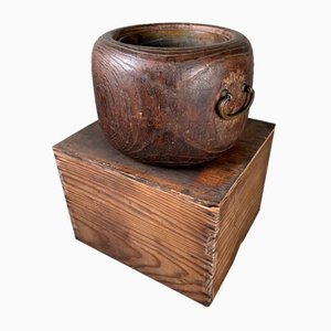 Antique Hibachi with Wooden Box, Japan, 1920s, Set of 2-DWL-1802982