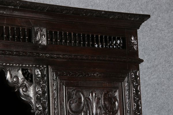 Antique Historicism Buffet Cabinet with Brittany Carving, 19th Century-DXD-1148300