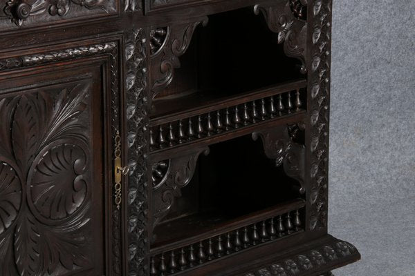 Antique Historicism Buffet Cabinet with Brittany Carving, 19th Century-DXD-1148300