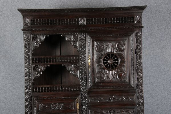 Antique Historicism Buffet Cabinet with Brittany Carving, 19th Century-DXD-1148300