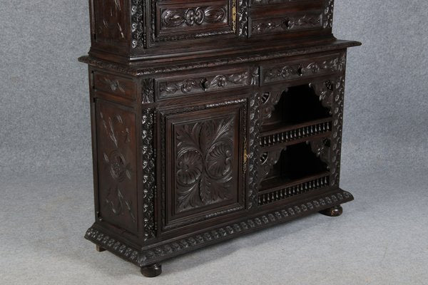 Antique Historicism Buffet Cabinet with Brittany Carving, 19th Century-DXD-1148300