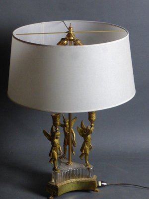 Antique Hot Water Bottle Table Lamp in Gilt Bronze-WSV-786752