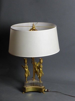 Antique Hot Water Bottle Table Lamp in Gilt Bronze-WSV-786752