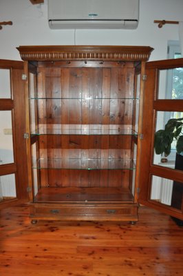 Antique Hungarian Glass and Wood Cabinet-OXJ-786610