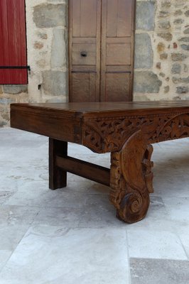 Antique Indonesian Bench in Carved Wood, 1890s-XNH-1816666