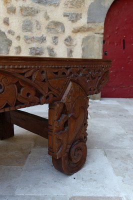 Antique Indonesian Bench in Carved Wood, 1890s-XNH-1816666