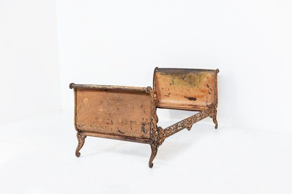 Antique Industrial Single Bed in Wrought Iron, 1890s-RCE-1388483