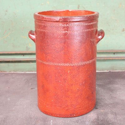 Antique Industrial Style Red Earthenware Pot from Unleserlich, 1900s-WK-654281