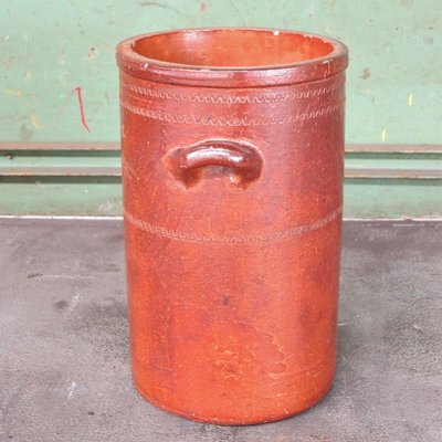 Antique Industrial Style Red Earthenware Pot from Unleserlich, 1900s-WK-654281