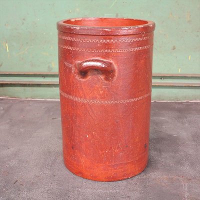 Antique Industrial Style Red Earthenware Pot from Unleserlich, 1900s-WK-654281