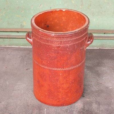 Antique Industrial Style Red Earthenware Pot from Unleserlich, 1900s-WK-654281