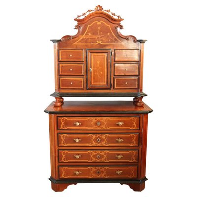 Antique Inlaid Walnut Cabinet, 1680s-DCO-1100993