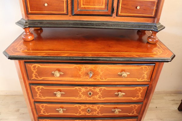 Antique Inlaid Walnut Cabinet, 1680s-DCO-1100993