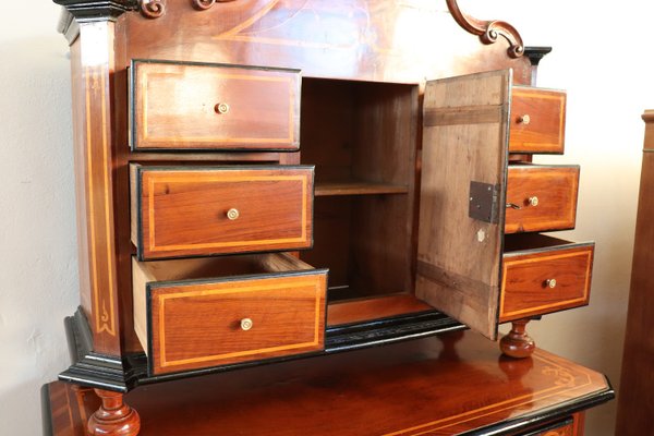 Antique Inlaid Walnut Cabinet, 1680s-DCO-1100993