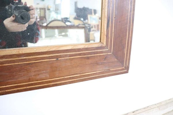 Antique Inlaid Walnut Wall Mirror, 1820s-DCO-666056