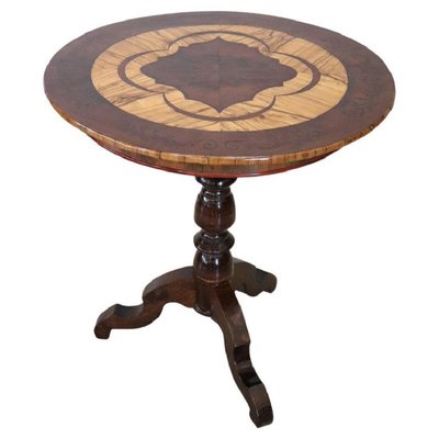 Antique Inlay Round Table, 1850s-DCO-1261565