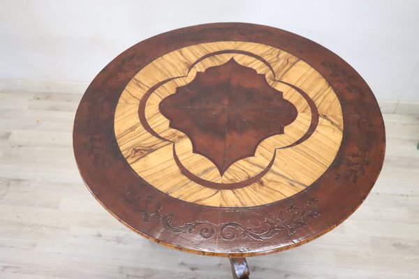 Antique Inlay Round Table, 1850s-DCO-1261565