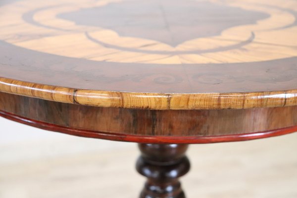 Antique Inlay Round Table, 1850s-DCO-1261565