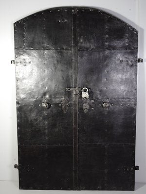 Antique Iron Clad Double Doors, 1800s-IND-1351144