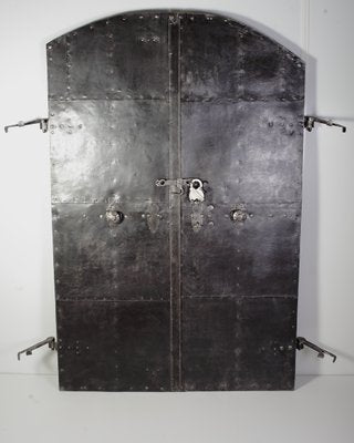 Antique Iron Clad Double Doors, 1800s-IND-1351144