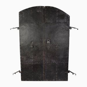 Antique Iron Clad Double Doors, 1800s-IND-1351144