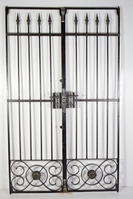 Antique Iron Wrought Double Doors, 1880s-IND-1351140