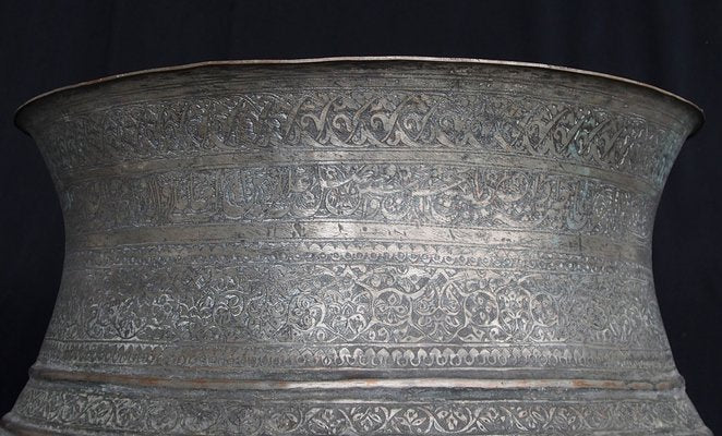 Antique Islamic Tinned Copper Bucket or Vase, 19th Century-UZN-1389533