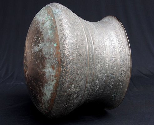 Antique Islamic Tinned Copper Bucket or Vase, 19th Century-UZN-1389533