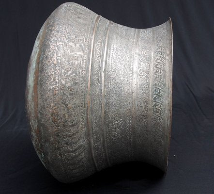 Antique Islamic Tinned Copper Bucket or Vase, 19th Century-UZN-1389533