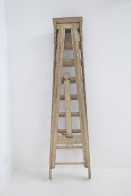 Antique Italian Beige Wood Ladder, 1920s-RCE-1416850