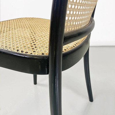 Antique Italian Black Painted Wooden Chairs with Vienna Straw by Michael Thonet, 1900s, Set of 8-GDD-1819710