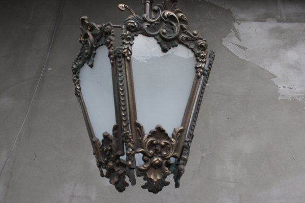 Antique Italian Bronze Hanging Lamp, 1900-UWJ-1150999