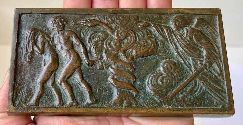 Antique Italian Bronze Wall Plague-LCR-1724186