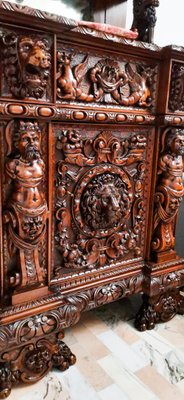 Antique Italian Carved Walnut Sideboard, 1800s-RAQ-595913