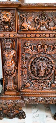 Antique Italian Carved Walnut Sideboard, 1800s-RAQ-595913