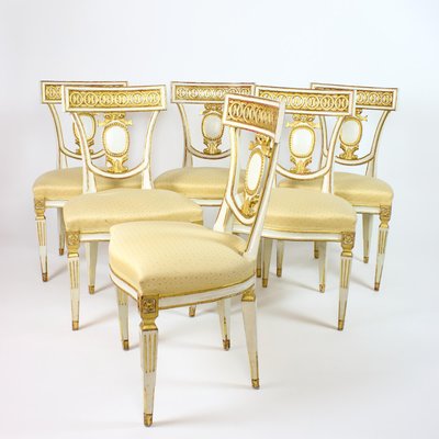 Antique Italian Classicist Chairs, Set of 6-KMT-1319037