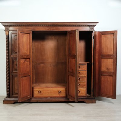 Antique Italian Four-Door Wardrobe in Walnut-XSG-2032037