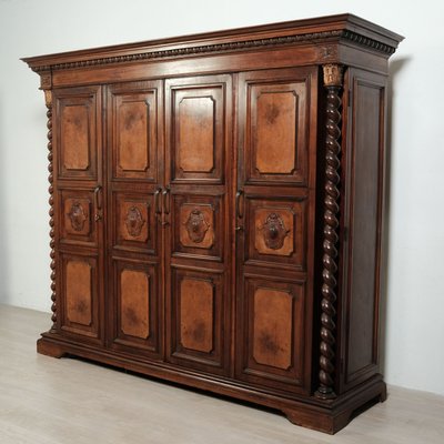 Antique Italian Four-Door Wardrobe in Walnut-XSG-2032037