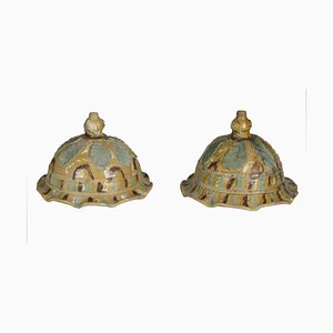 Antique Italian Glazed Vase Holders, Set of 2-RAQ-436968