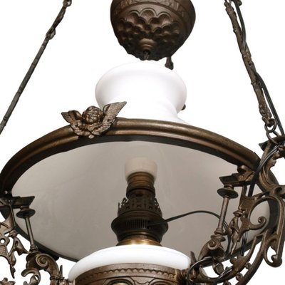 Antique Italian Murano Glass and Bronze Ceiling Lamp-NJV-568517