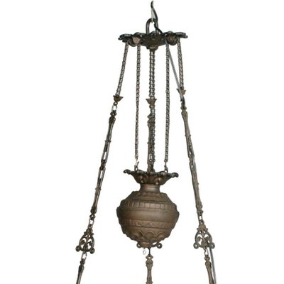 Antique Italian Murano Glass and Bronze Ceiling Lamp-NJV-568517