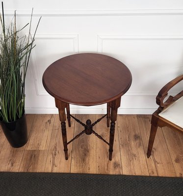 Antique Italian Round Walnut Side Table, 1890s-EUP-1768078