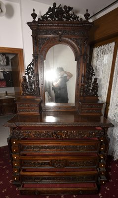 Antique Italian Walnut Dresser with Mirror-RAQ-553351