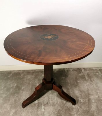 Antique Italian Walnut Tripod Coffee Table-QRS-572372