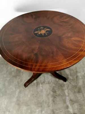 Antique Italian Walnut Tripod Coffee Table-QRS-572372