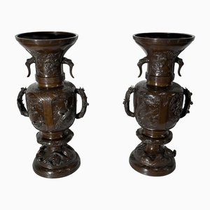 Antique Japanese Bronze Vases, Set of 2-RVK-1394861