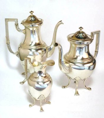 Antique Jugendstil Silver Metal Tea Set from WMF, 1900s-GKB-708669